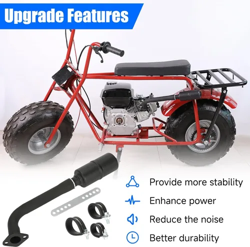 Vista 8 de YOXUFA Tubo de Escape y Silenciador de Reemplazo para Predator 212 196cc 224cc 6.5hp Coleman CT200U CT200U-EX BT200X Baja Warrior MB200 GX160 GX200