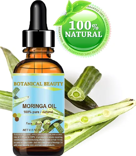 Vista 2 de Aceite de moringa Botanical Beauty para la cara, cuerpo y cabello, 0.5 onzas líquidas