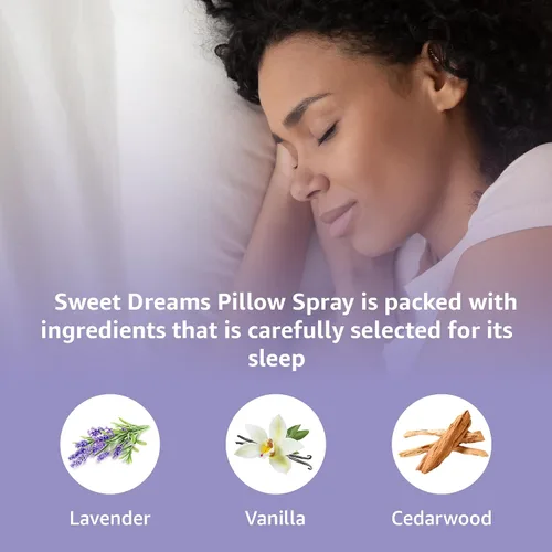 Vista 3 de Sweet Dreams - Almohada para dormir en aerosol Lavanda Vainilla Cedro Aceites Esenciales Aromaterapia Niebla Calmante Alivio del Estrés Ducha Spray