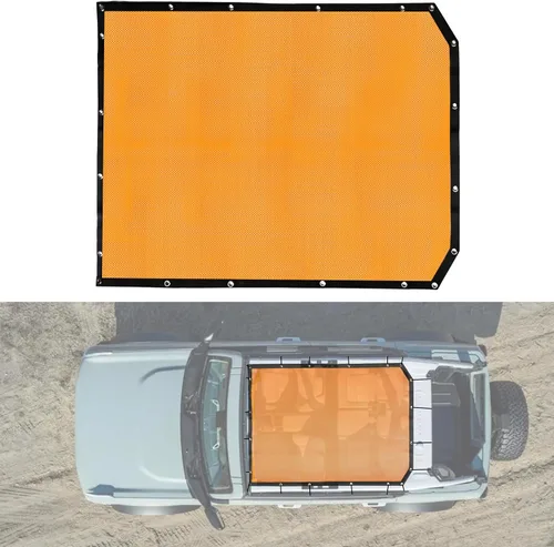 Vista 12 de Parasol para Ford Bronco Accesorios 2021 2022 2023 2024 2025 4 puertas, delantero y trasero de malla de longitud completa, cubierta superior Bimini