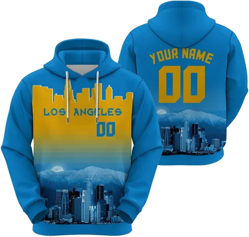 Vista 34 de Custom Football Hoodies City Night Skyline Personalized Sweatshirt Name Number Fan Gift Pullover for Men Women Youth