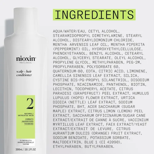 Vista 8 de Nioxin System 2 - Acondicionador de cuero cabelludo + engrosamiento del cabello para cabello natural con adelgazamiento progresado Aumenta