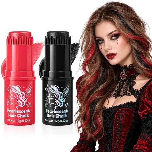 Vista 11 de Peine de color rojo temporal para el cabello, tiza lavable para niños