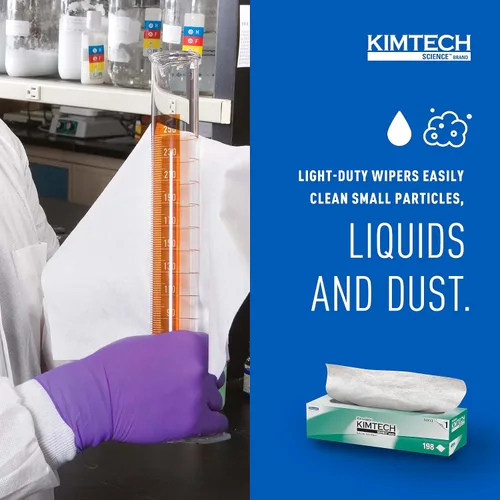Vista 6 de Kimtech Science Kimwipes - Limpiaparabrisas desechables de 11-4/5 x 11-4/5 pulgadas 34133, paquete de 15, 2940 toallitas Caja emergente, hojas