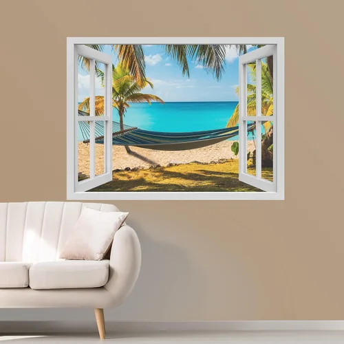 Vista 37 de IDEA4WALL Adhesivo mural removible para pared, arena blanca tropical, playa, orilla, palmera, naturaleza, desierto, fotografía, arte moderno