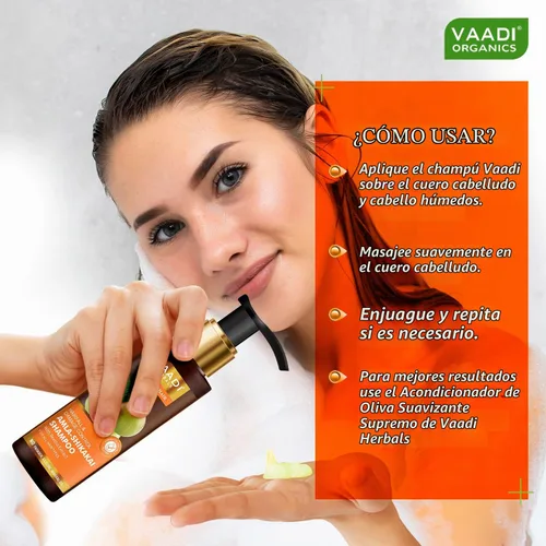 Vista 3 de Amla with Shikakai & Reetha Shampoo - Champú para el control de caídas del cabello - Champú de hierbas totalmente naturales - Champú para la caída