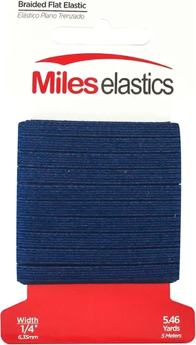Vista 9 de Miles - Elástico plano trenzado, elástico, fuerte elástico, costura elástica, 1/4 pulgadas (0.250 in) por 5,46 yardas (16.4 ft), fuerte elástico