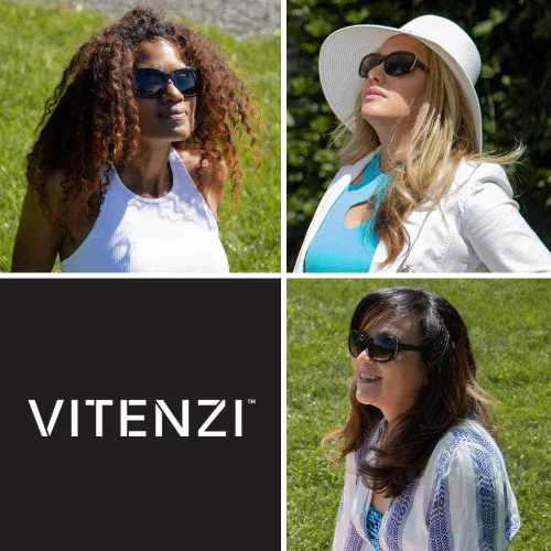 Vista 6 de VITENZI Gafas de sol con lectores para mujer, gafas de sol de lectura tintadas, Venecia