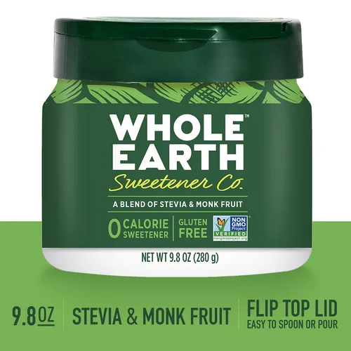 Vista 3 de Whole Earth Endulzante de Estevia y Fruto del Monje a Base de Plantas, Frasco de 9.8 Onzas