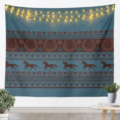 Vista 18 de Tapiz de vaca de las tierras altas, tapices aztecas nativos del suroeste, animales de granja, arte exótico nórdico, atrapasueños, arte de pared
