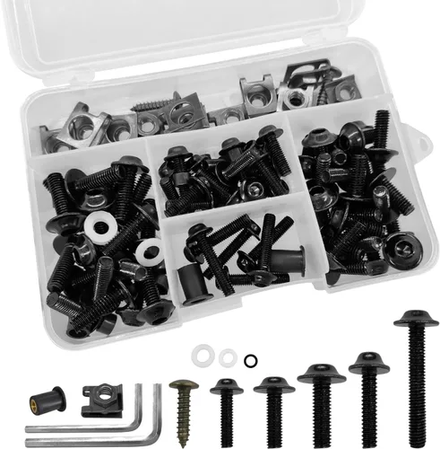 Vista 9 de Kit de pernos de carenado plateado M5 M6 para parabrisas de motocicleta, tornillos de aluminio compatibles para tornillos de carenado