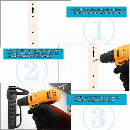 Vista 5 de DkOvn Paquete de 1/2/4 Soportes de Pared para Bicicleta de Garaje, Soporte de Pared para Bicicleta con Tornillos, Soporta hasta 66 lb