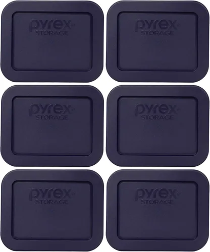 Vista 5 de Pyrex 7213-PC 1.9 taza rectángulo azul oscuro tapa de almacenamiento de alimentos de plástico