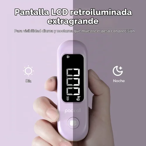 Vista 2 de pack all Digital Luggage Scale for Travel, 110Lbs Capacity, 0.1Lb Precision Púrpura