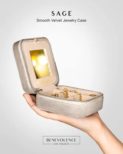 Vista 2 de Joyeros de viaje de terciopelo afelpado para mujer, caja organizadora de joyas, estuche pequeño de viaje para joyería , organizador de aretes