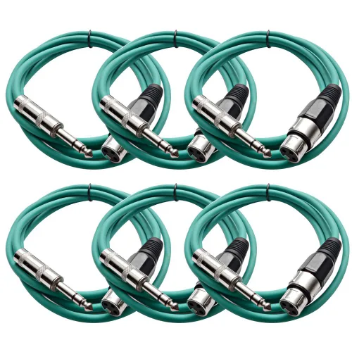 Vista 12 de Seismic Audio - SATRXL-F2-6 Paquete de cable de conexión XLR negro de 2 pies XLR hembra a 1/4" TRS
