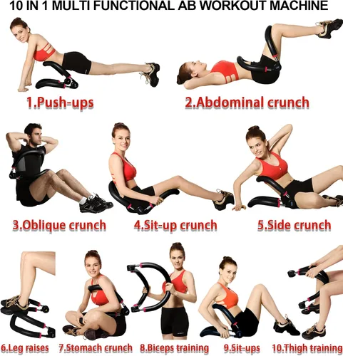 Vista 7 de Ab Machine,Equipo de entrenamiento abdominal,Máquina de sentarse para entrenamiento de estómago Adjustable Ab & Core Trainer For Men & Women Whole
