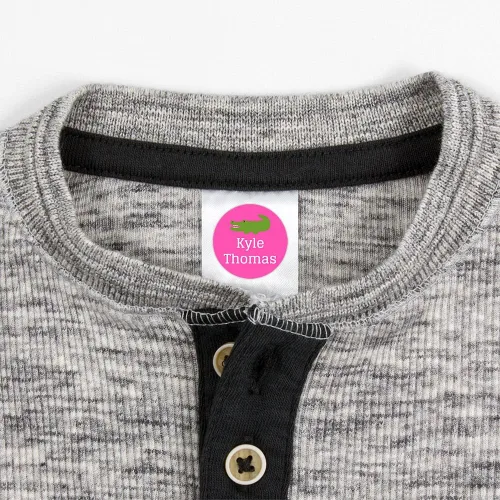 Vista 2 de Name Bubbles - Etiquetas circulares personalizadas para ropa infantil (80 etiquetas) - Calcomanías impermeables con nombre personalizadas