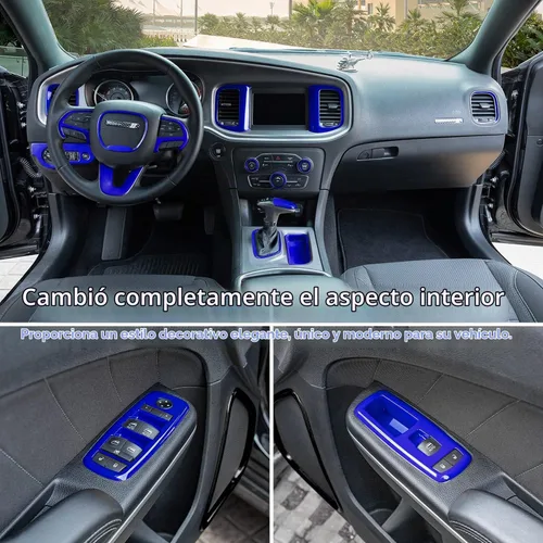 Vista 2 de LAIKOU - Juego completo de 20 piezas de accesorios interiores para Dodge Charger 2015-2024 Interruptores de control de elevación de ventanas