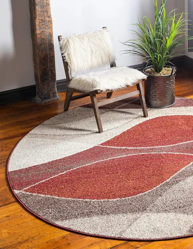 Vista 2 de Unique Loom Colección Otoño Alfombra de Área - Plantation (3' 3" Redonda, Multicolor/Beige)