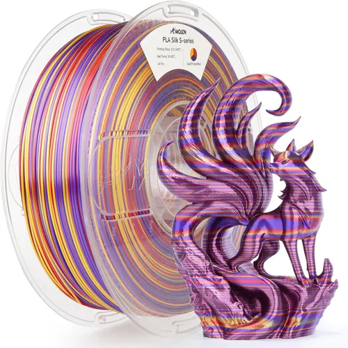 Vista 34 de AMOLEN Filamento PLA de Seda para Impresora 3D, Filamento PLA Kingfisher Rainbow Multicolor Brillante 1.75mm, Filamento de Impresión 3D PLA