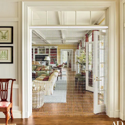 Vista 8 de ANMINY 30 hebras de cortinas con cuentas para puertas, cortinas de cuentas de cristal iridiscente de alta densidad para colgar en la puerta