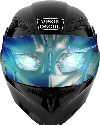 Vista 6 de GRAPHIX EXPRESS Calcomanía gráfica para visera de robot, casco compatible con: Icon Shoei Bell HJC Scorpion AGV V2 (robot V07)