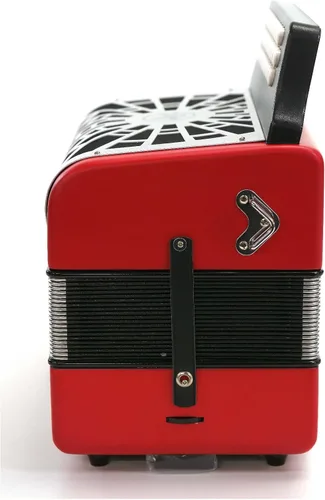 Vista 3 de Hohner Compadre GCF Acordeón con bolsa de concierto (rojo)
