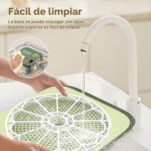 Vista 8 de HOWOOlUA - Incubadora de huevos para incubar huevos con giro automático, control de temperatura y humedad, incubadora de huevos integrada de gran