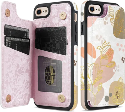 Vista 23 de NNH Funda tipo cartera compatible con iPhone Xs Max con bloqueo RFID, ranuras para tarjetas, folio de piel sintética, función atril, doble cierre