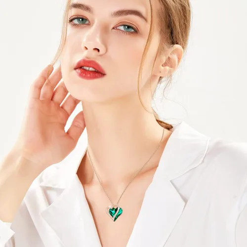 Vista 3 de Love Heart Pendant Necklaces for Women Crystals Jewelry Gifts for Women Her Girlfriend Mother's Wife Christmas Birthday Anniversary Valentines Day