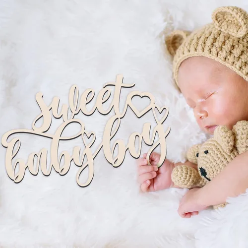 Vista 6 de Tradder Letrero de madera con texto en inglés «Sweet Baby Show» para decoración de baby shower, para recién nacido, revelación de género, fiesta