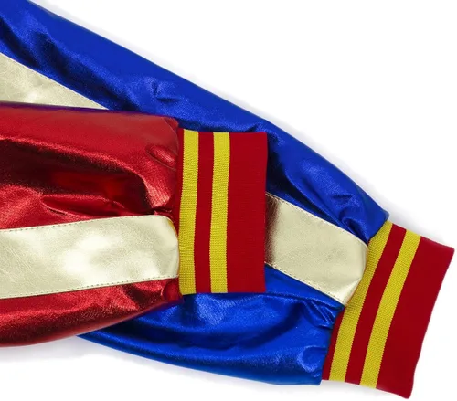 Vista 6 de Chaqueta de cosplay para el personaje de la película abrigo con cremallera de adultos tops rojos y azules S-L mediano