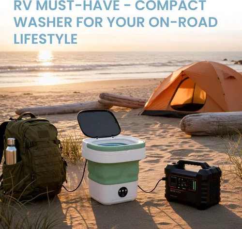 Vista 13 de Lavadora plegable portátil, mini lavadora de gran capacidad de 16 litros para ropa de bebé, ropa interior y lavandería de viaje, lavadora