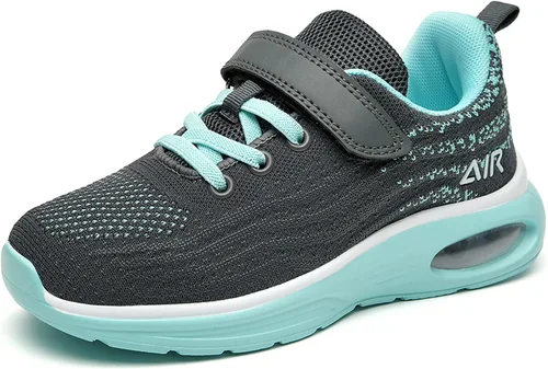 Vista 5 de DNOEKW Zapatos deportivos para correr para niños y niñas, tenis para caminar al aire libre, atléticos, gimnasio, ligeros, transpirables