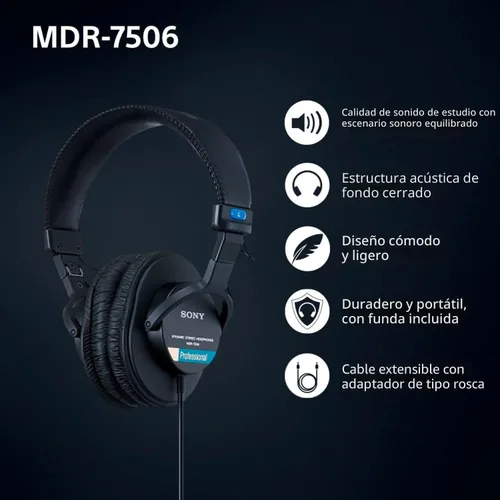 Vista 4 de Sony MDR7506 Auriculares profesionales de diafragma grande