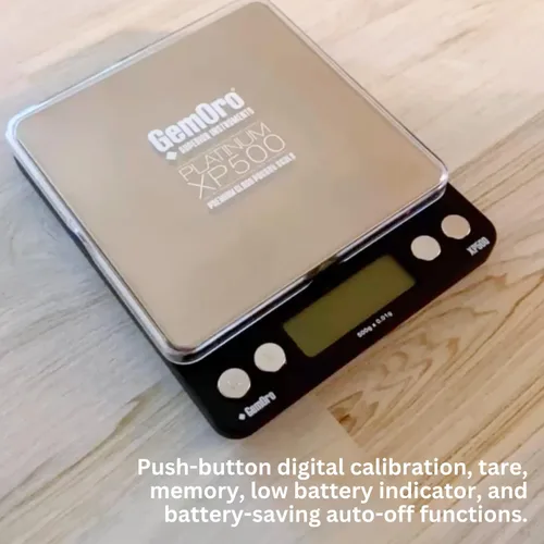 Vista 5 de GemOro Platinum XP500 - Báscula de bolsillo Jewelers, báscula portátil de encimera con precisión duradera, herramienta digital precisa con lectura