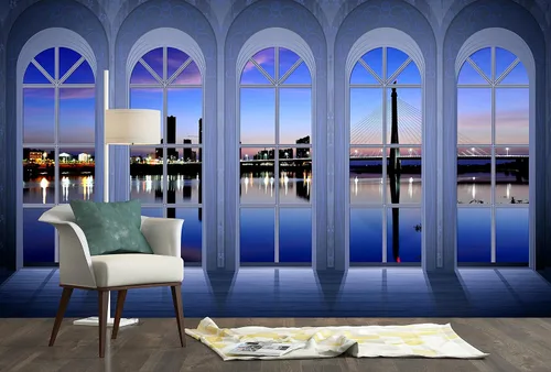 Vista 9 de FLFK Murales de pared 3D, autoadhesivos, autoadhesivos, removibles, para decoración moderna del hogar, 78.7 x 59 pulgadas B1231