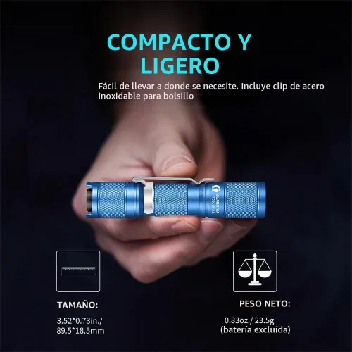 Vista 4 de LUMINTOP Juego de linterna súper brillante de tamaño de bolsillo, herramienta linterna AA 3.0 EDC de 900 lúmenes, linterna AA EDC con cola magnética