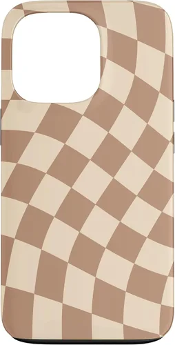 Vista 10 de iPhone 16 Brown Checkered Wavy Checkerboard Pattern Phone Case