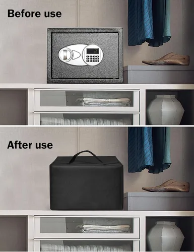 Vista 5 de Funda protectora para caja de seguridad, resistente al polvo, a la humedad y a los arañazos, de nailon para objetos de valor, compatible con caja