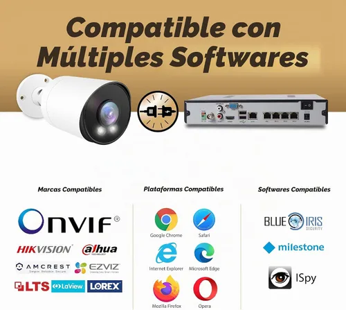 Vista 6 de Cámara de bala Marquis de 4 MP PoE IP con audio, cámara de seguridad IP para exteriores, clasificada IP66, lente gran angular de 108° de 2.8 mm