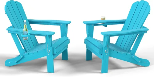 Vista 39 de Domi Folding Adirondack Chair with Cup Holder, Aruba