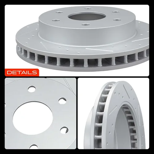 Vista 9 de A-Premium Rotores de freno de disco perforados y ranurados delanteros de 11.81 pulgadas (11.811 in) compatibles con modelos seleccionados de Hyundai