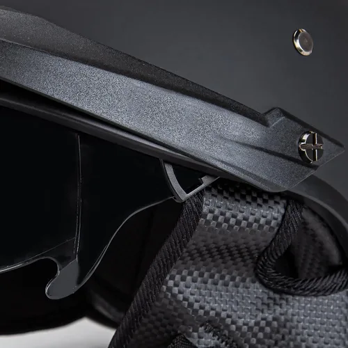 Vista 5 de Cartman Casco abierto para motocicleta con visera solar hebilla de liberación rápida, negro mate, aprobado por DOT
