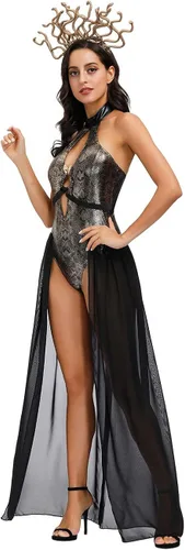 Vista 2 de Disfraz sexy de Medusa para mujer disfraz de bruja para Halloween serpiente y cosplay
