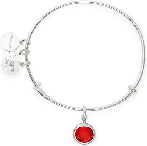 Vista 2 de Alex and ANI Brazalete extensible con piedras natales para mujer, dije de cristal de amatista del mes de febrero, acabado dorado brillante, 2 a 3.5