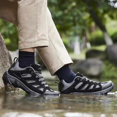 Vista 6 de Zapatos de senderismo para hombre, zapatos de senderismo para exteriores, zapatos de senderismo ligeros, impermeables, zapatos de senderismo