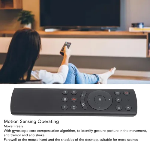 Vista 3 de Control remoto de repuesto para caja de TV G10S, control remoto de detección de voz de 2.4G con receptor USB, control de voz para proyector de PC