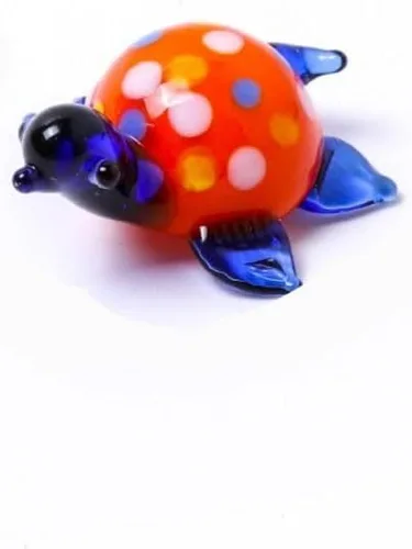 Vista 7 de Figuras de tortuga de vidrio soplado a mano, mini exquisita estatua de animal para decoración del hogar, paisajismo de acuarios, colección